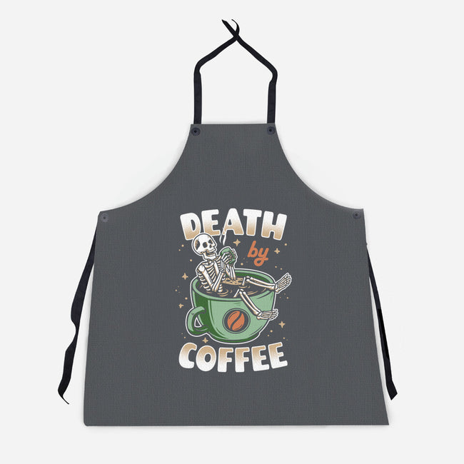 Death By Coffee-Unisex-Kitchen-Apron-Olipop