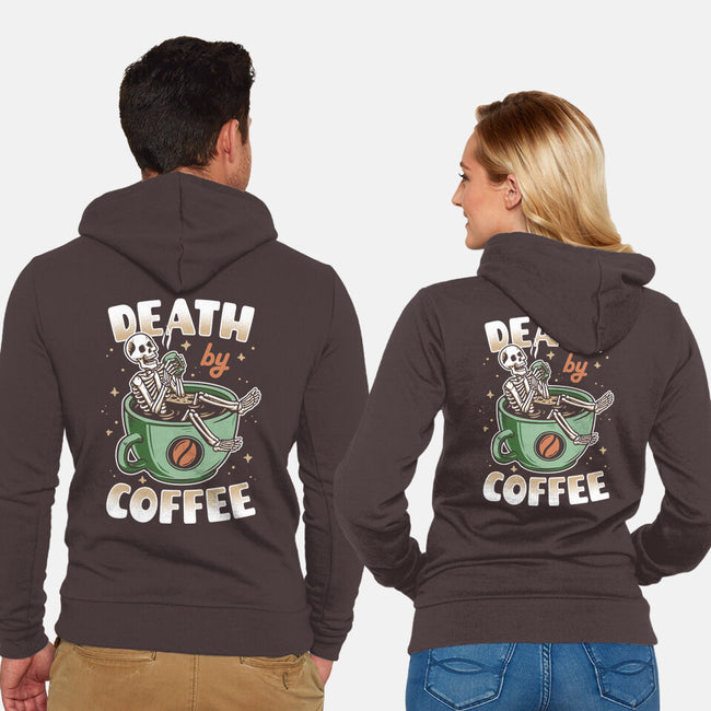 Death By Coffee-Unisex-Zip-Up-Sweatshirt-Olipop