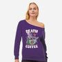 Death By Coffee-Womens-Off Shoulder-Sweatshirt-Olipop