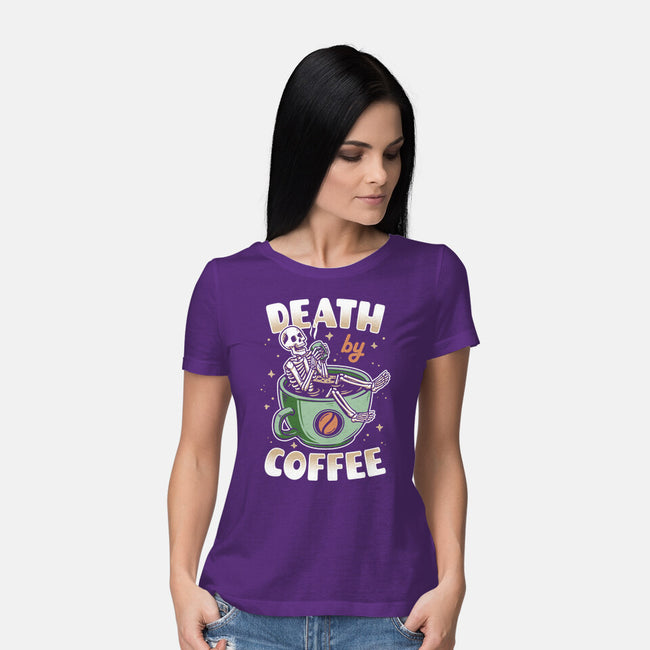 Death By Coffee-Womens-Basic-Tee-Olipop