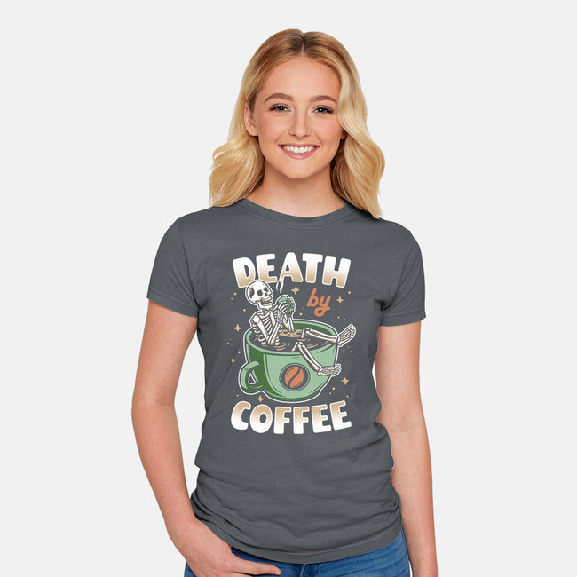 Death By Coffee-Womens-Fitted-Tee-Olipop