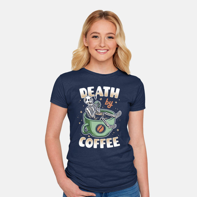 Death By Coffee-Womens-Fitted-Tee-Olipop