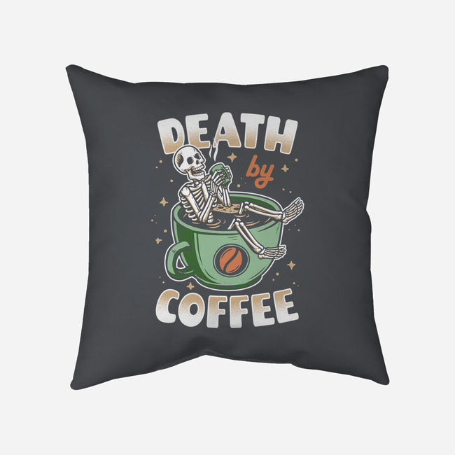 Death By Coffee-None-Removable Cover-Throw Pillow-Olipop