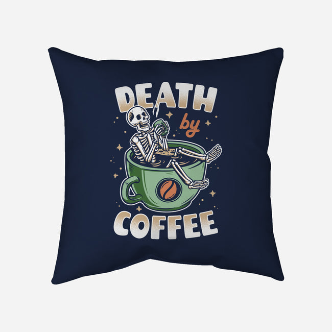 Death By Coffee-None-Removable Cover-Throw Pillow-Olipop