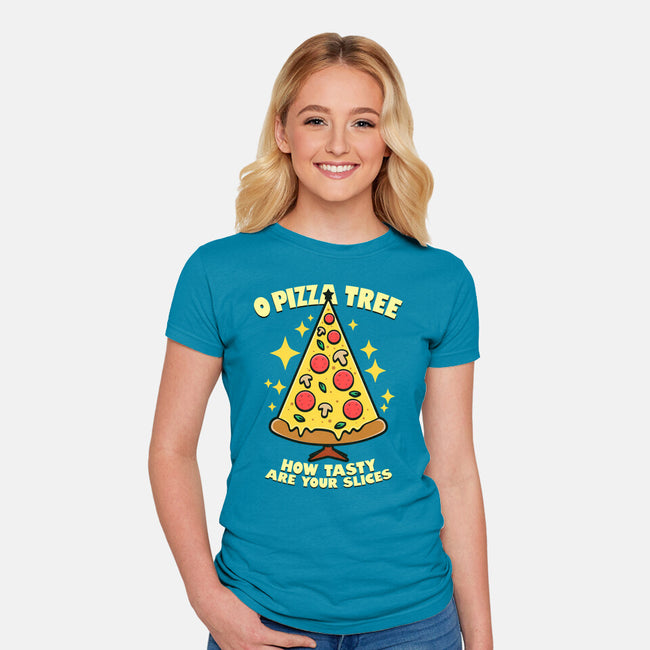 O Pizza Tree-Womens-Fitted-Tee-Boggs Nicolas