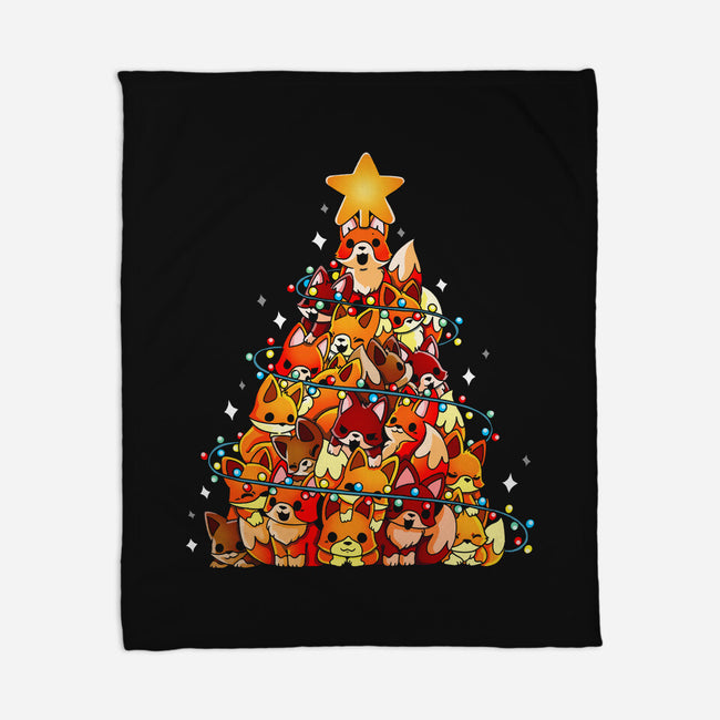 Foxes Tree-None-Fleece-Blanket-Vallina84