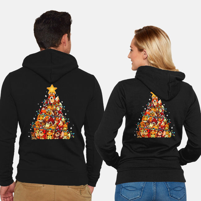 Foxes Tree-Unisex-Zip-Up-Sweatshirt-Vallina84