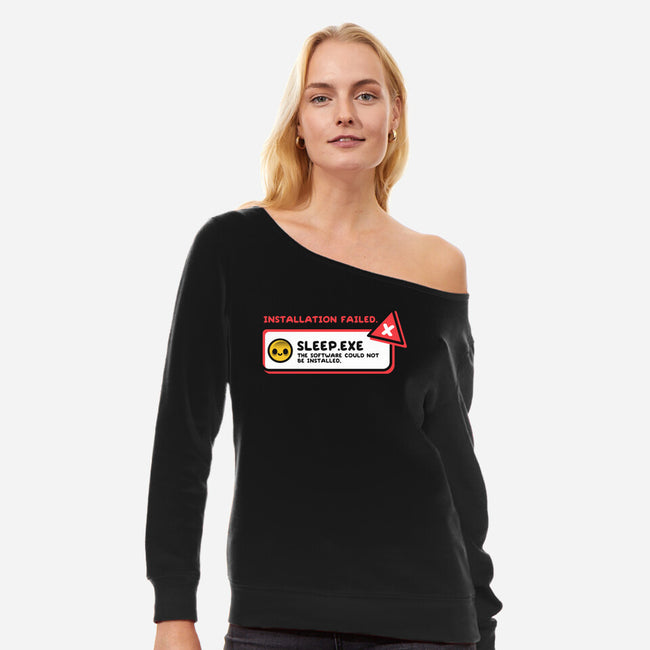 Installation Sleep Failed-Womens-Off Shoulder-Sweatshirt-NemiMakeit