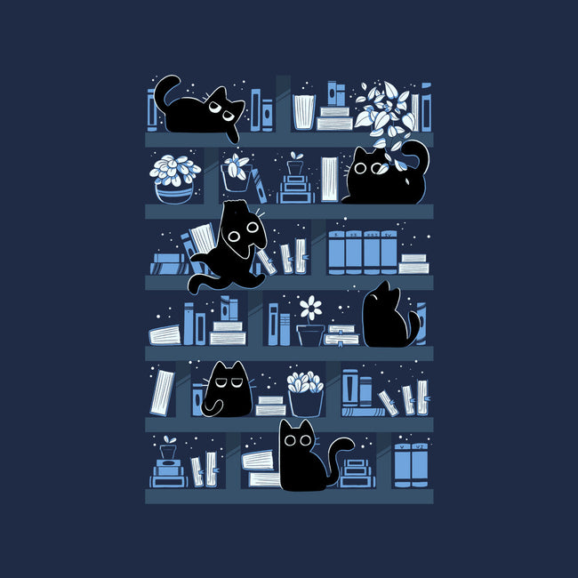 Purrfect Library-Womens-Fitted-Tee-tobefonseca