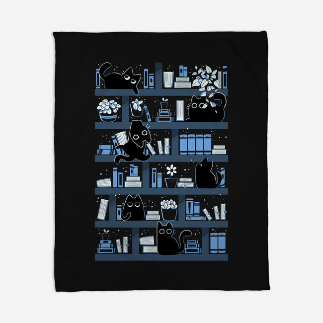 Purrfect Library-None-Fleece-Blanket-tobefonseca