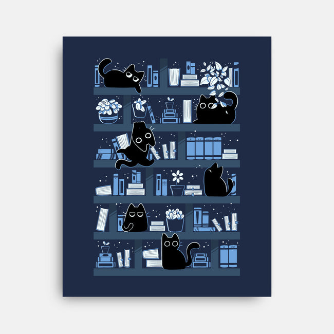 Purrfect Library-None-Stretched-Canvas-tobefonseca