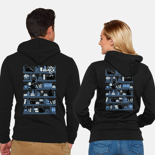 Purrfect Library-Unisex-Zip-Up-Sweatshirt-tobefonseca