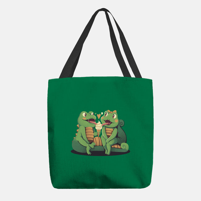 Gecko Love Ice Cream-None-Basic Tote-Bag-tobefonseca