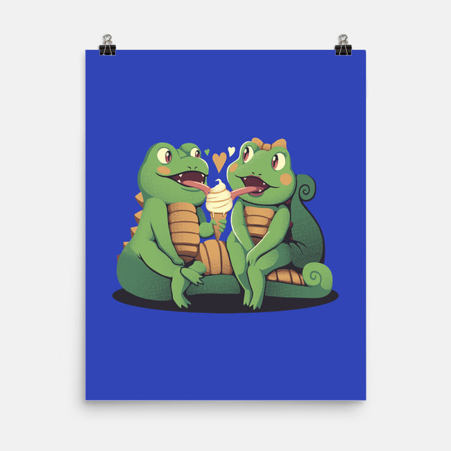 Gecko Love Ice Cream-None-Matte-Poster-tobefonseca