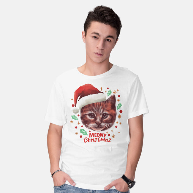 Wish You A Meowy Christmas-Mens-Basic-Tee-dandingeroz