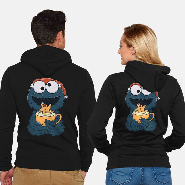 Gingerbread Monster-Unisex-Zip-Up-Sweatshirt-Claudia