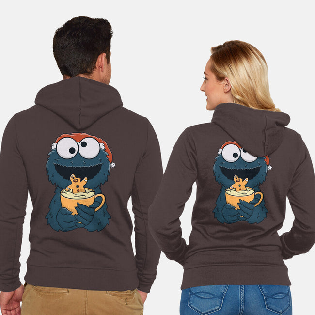 Gingerbread Monster-Unisex-Zip-Up-Sweatshirt-Claudia