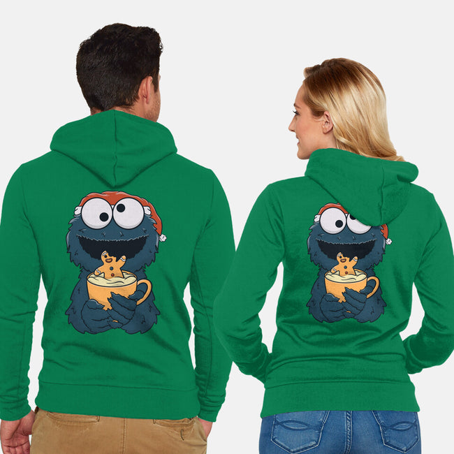 Gingerbread Monster-Unisex-Zip-Up-Sweatshirt-Claudia