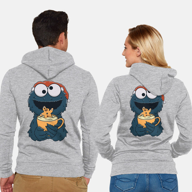 Gingerbread Monster-Unisex-Zip-Up-Sweatshirt-Claudia