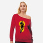 Teenage Hero-Womens-Off Shoulder-Sweatshirt-teesgeex