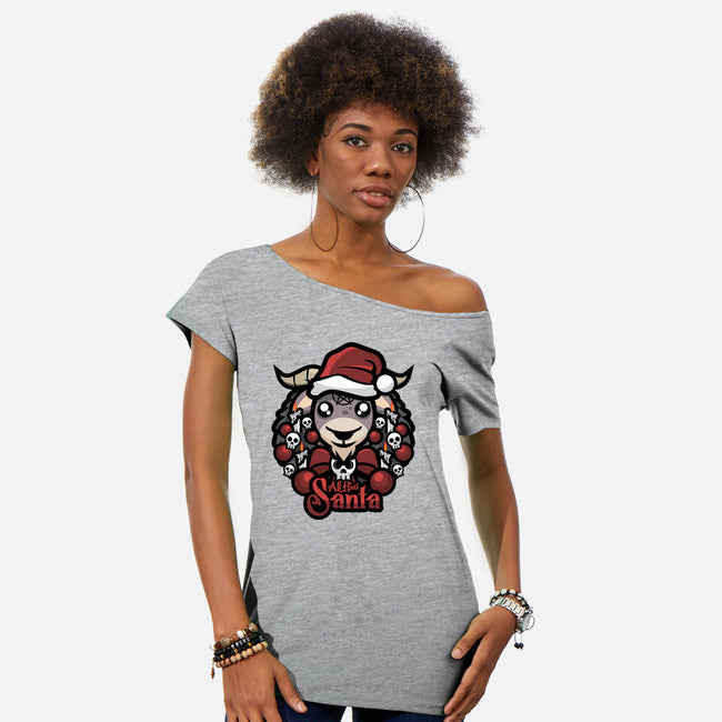 All Hail Santa-Womens-Off Shoulder-Tee-jrberger