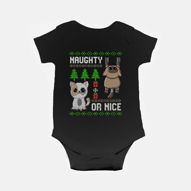 Naughty Or Nice Kittens-Baby-Basic-Onesie-NMdesign