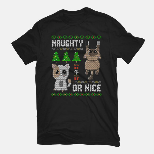 Naughty Or Nice Kittens-Womens-Fitted-Tee-NMdesign