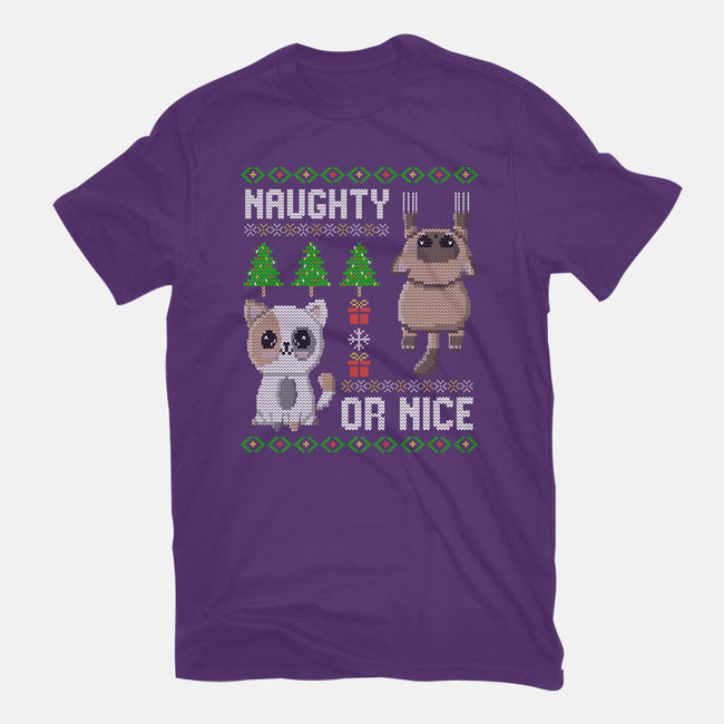 Naughty Or Nice Kittens-Womens-Fitted-Tee-NMdesign