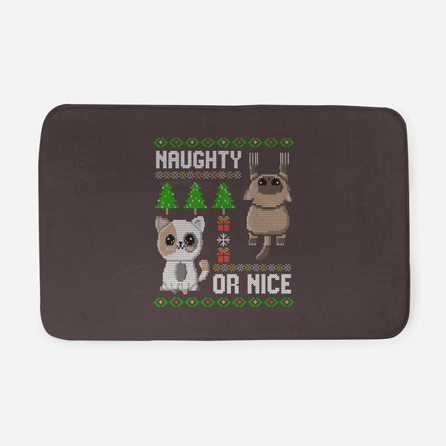 Naughty Or Nice Kittens-None-Memory Foam-Bath Mat-NMdesign