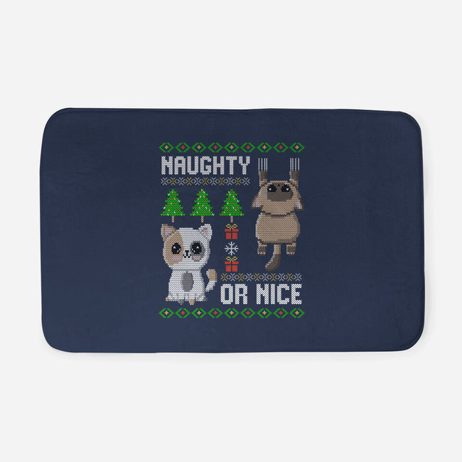 Naughty Or Nice Kittens-None-Memory Foam-Bath Mat-NMdesign