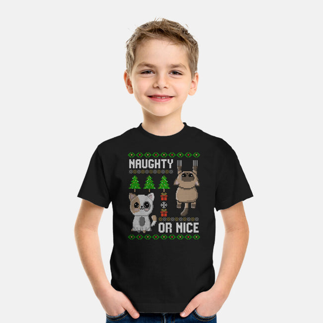 Naughty Or Nice Kittens-Youth-Basic-Tee-NMdesign