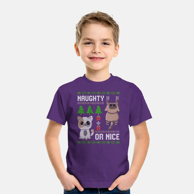 Naughty Or Nice Kittens-Youth-Basic-Tee-NMdesign