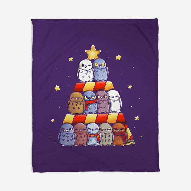 Magical Owl Tree-None-Fleece-Blanket-Vallina84