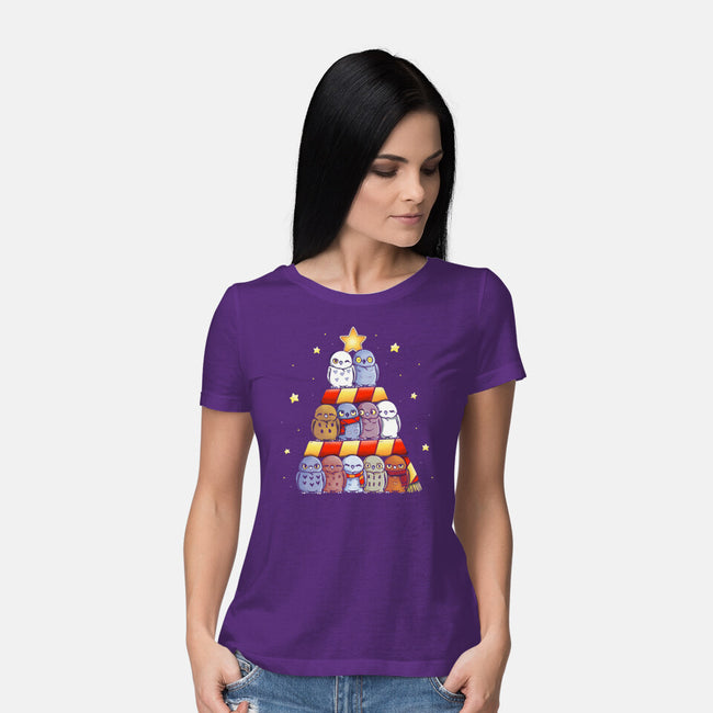 Magical Owl Tree-Womens-Basic-Tee-Vallina84