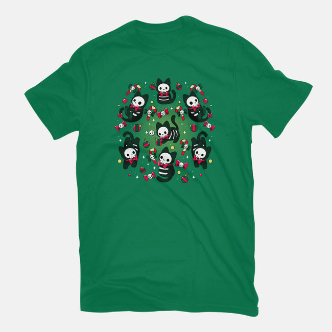 Creepy Xmas Kittens-Unisex-Basic-Tee-Vallina84