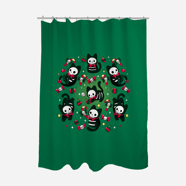 Creepy Xmas Kittens-None-Polyester-Shower Curtain-Vallina84