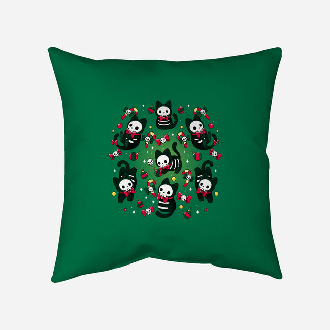 Creepy Xmas Kittens-None-Removable Cover-Throw Pillow-Vallina84