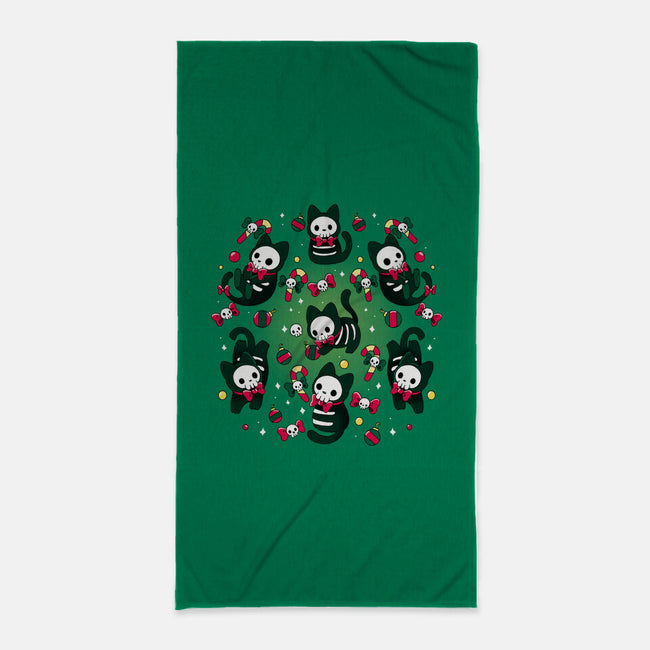 Creepy Xmas Kittens-None-Beach-Towel-Vallina84