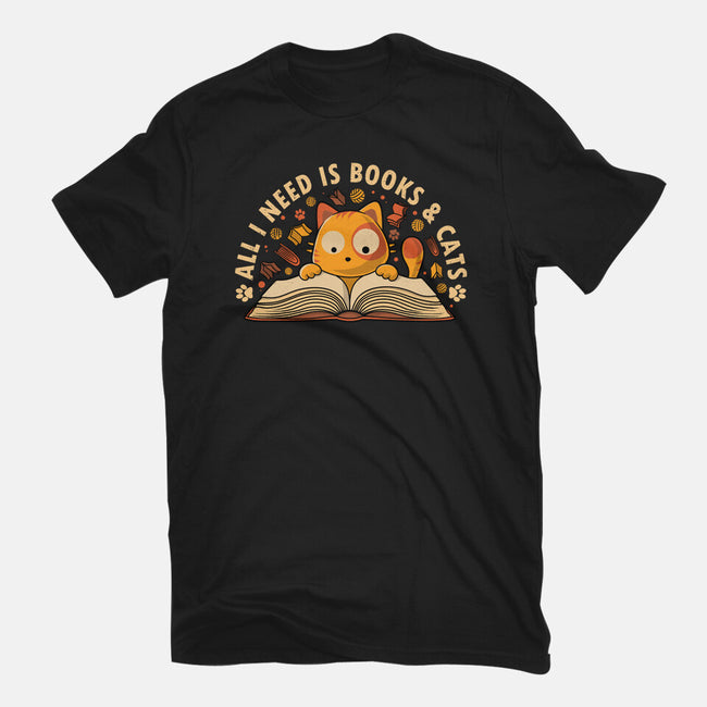 All I Need Is Books And Cats-Mens-Basic-Tee-erion_designs