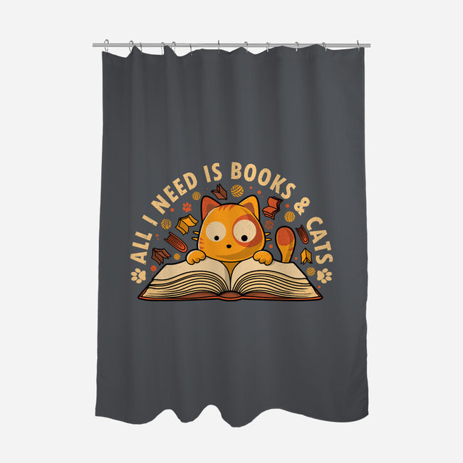 All I Need Is Books And Cats-None-Polyester-Shower Curtain-erion_designs