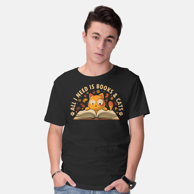 All I Need Is Books And Cats-Mens-Basic-Tee-erion_designs