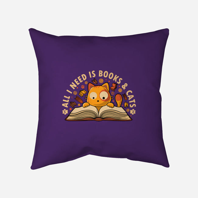 All I Need Is Books And Cats-None-Removable Cover-Throw Pillow-erion_designs