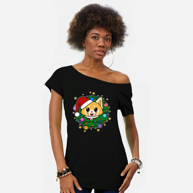 An Aggressively Merry Christmas-Womens-Off Shoulder-Tee-Alexhefe