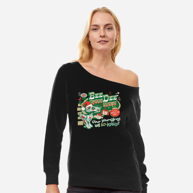 The Buddy Droid-Womens-Off Shoulder-Sweatshirt-Wheels