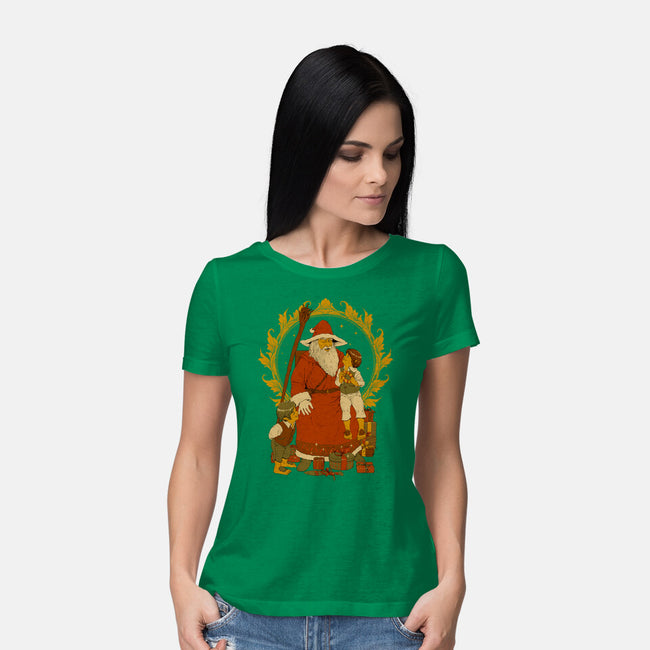 Santalf Claus-Womens-Basic-Tee-Hafaell