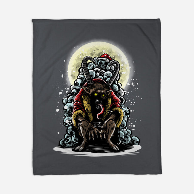 The Throne Of Krampus-None-Fleece-Blanket-zascanauta