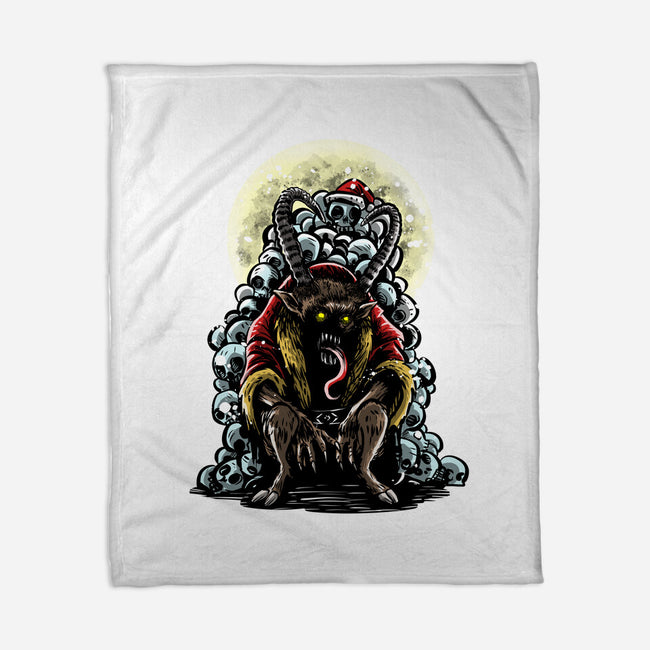 The Throne Of Krampus-None-Fleece-Blanket-zascanauta