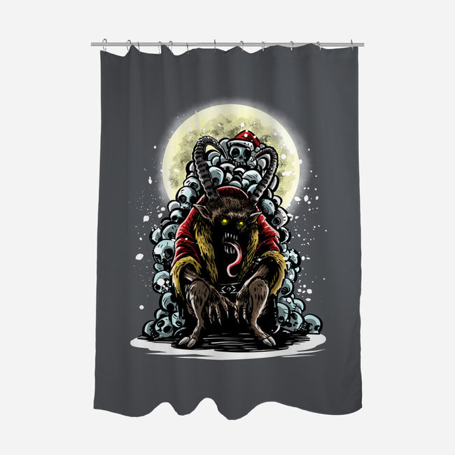 The Throne Of Krampus-None-Polyester-Shower Curtain-zascanauta