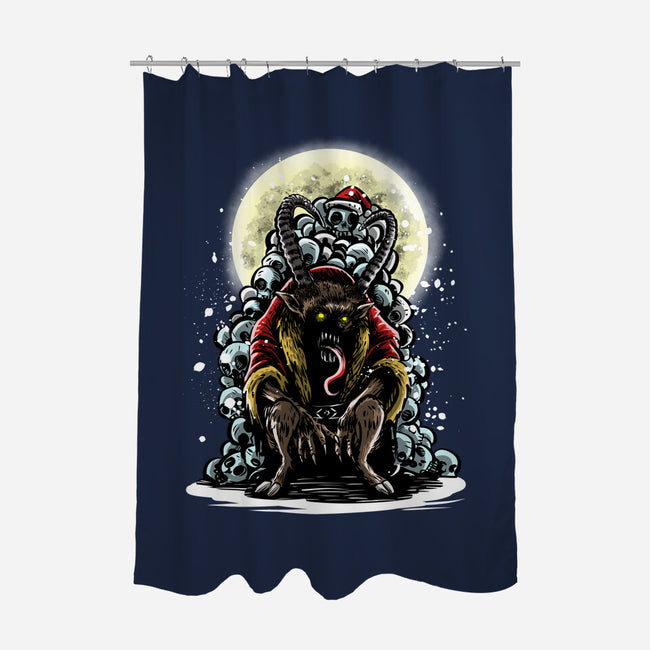 The Throne Of Krampus-None-Polyester-Shower Curtain-zascanauta