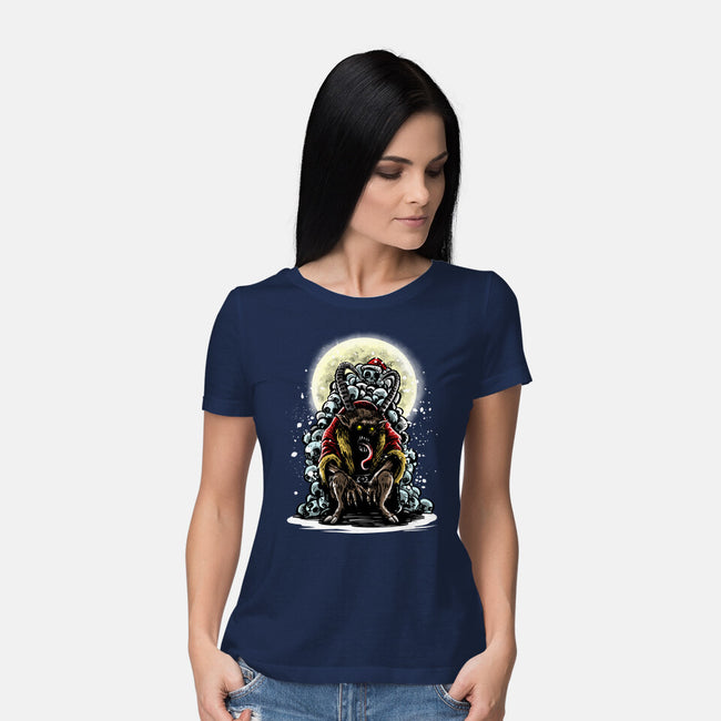 The Throne Of Krampus-Womens-Basic-Tee-zascanauta